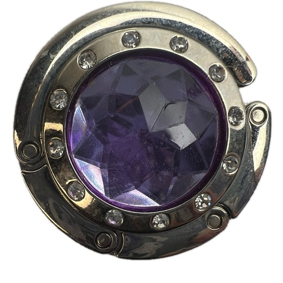 Purse Handbag Magnetic Table Side Portable Hook Crystal Flower Extension Bag - Picture 13 of 13